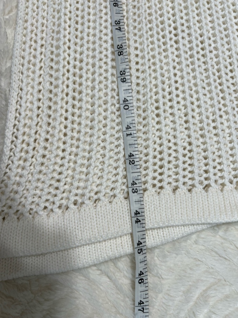 Free People White Crochet Midi Dress Cover Up Side Slit Boho Beach Size L - Picture 13 of 13